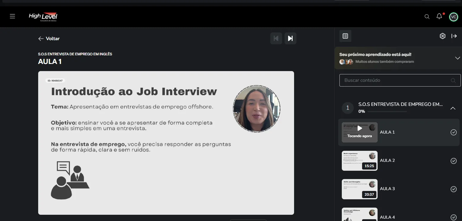 Módulo de entrevista de emprego em inglês
